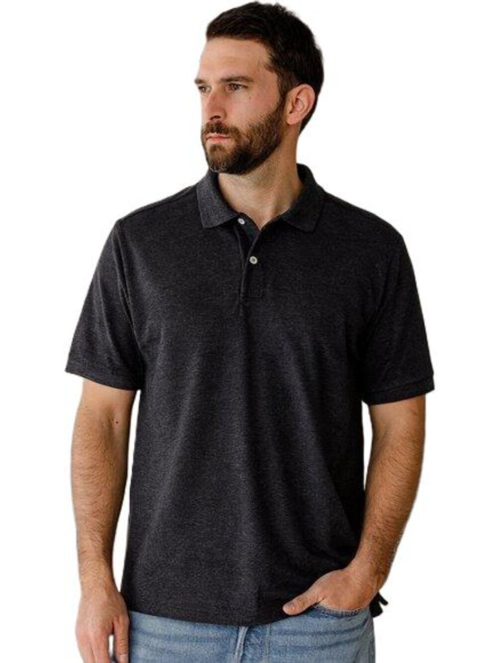 Every Wear Polo Goodfellow & Co Short Sleeve 2‑Button Railroad Gray Size XL